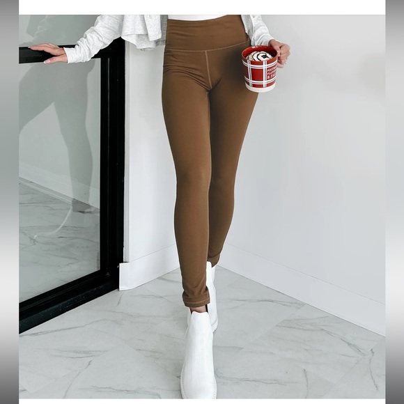 CRUNCH TIME HIGH WAISTED FULL-LENGTH LEGGINGS (COCOA DUST) - Picture 4 of 6